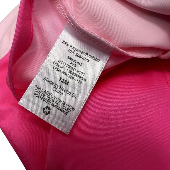 Wonder Nation Girls Baby Size 12 Months Rash Guard Swim Shirt Pink Neon Happy - Picture 8 of 12